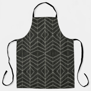 Tablier Points verticaux gris diagonaux horizontaux