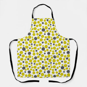 Tablier pois gris jaune sur un arrière - plan blanc