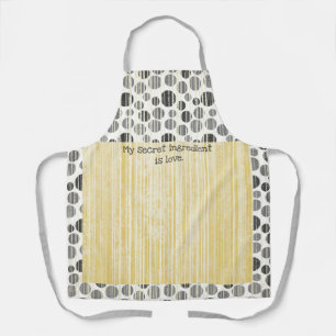 Tablier Pois moderne jaune et gris