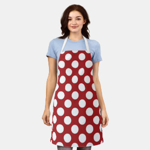 Tablier Pois rouges, Motif à points polka, points, pointil