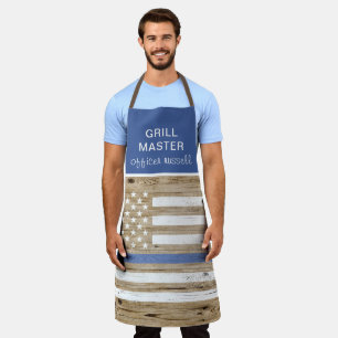 Tablier Police Mince Ligne Bleue Rustique USA Drapeau Pers