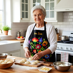 Tablier Polonais Folklore Wycinanki, texte personnalisé no