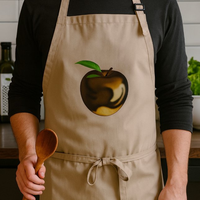 Tablier Pomme dorée avec feuille brillante métallique (Créateur téléchargé)