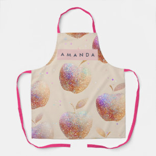 Tablier Pomme Pailletée Personnalisée Fruit Pastel à Paill
