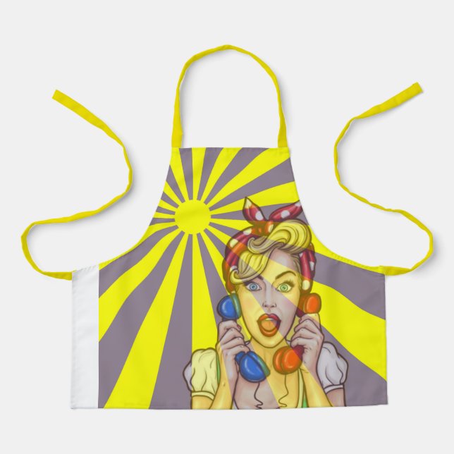 Tablier Pop Art Sun Ray Purple & Jaune Femmes (Recto)