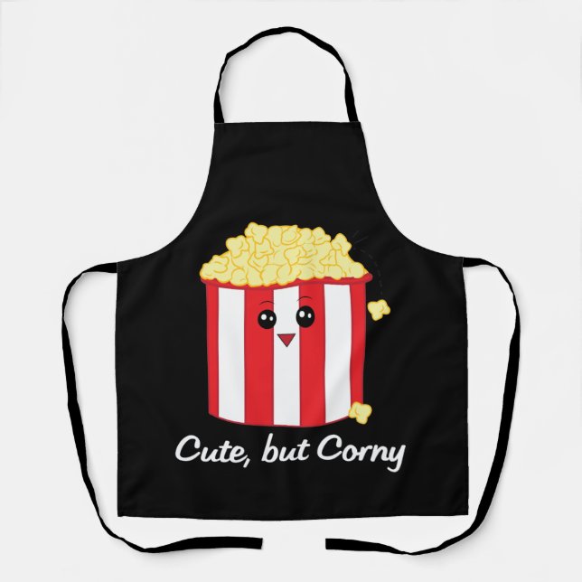 Tablier Popcorn Cartoon mou mais corny (Recto)