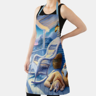 Tablier Porche côtière sur la lune avec vue sur le chien e