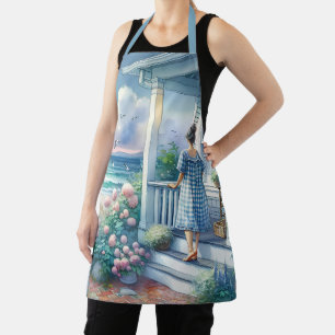 Tablier Porche de cottage Lune près de la mer