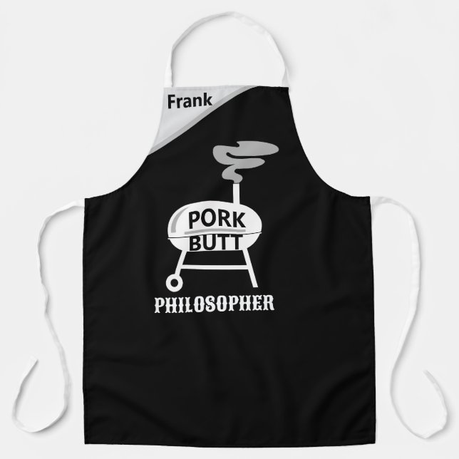 Tablier "Pork Butt Philosopher" Apron - BBQ Wisdom (Recto)