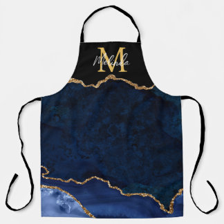 Tablier Porte en marbre bleu et or de la Marine