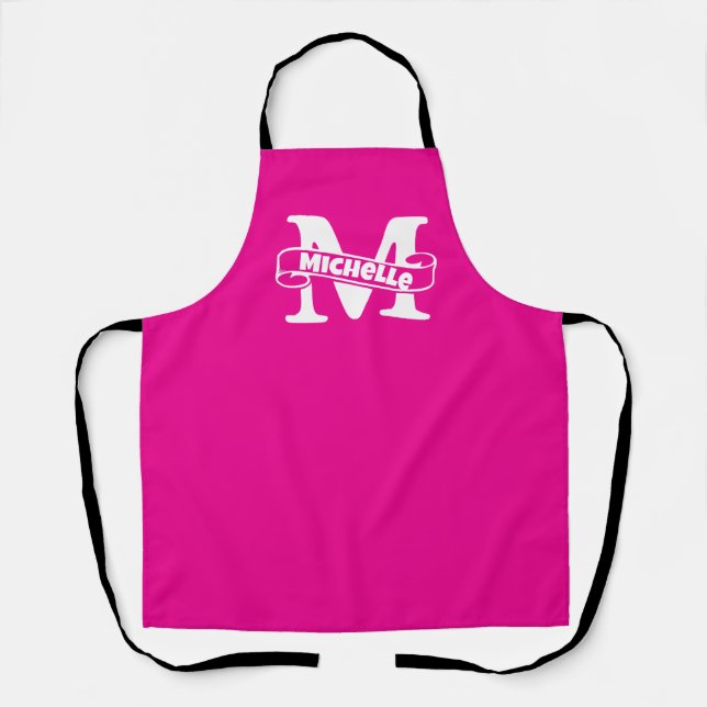 Tablier Porte-nom personnalisé - Cuisine Monogramme person (Recto)