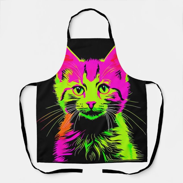 Tablier Portrait de chat de Neon (Recto)