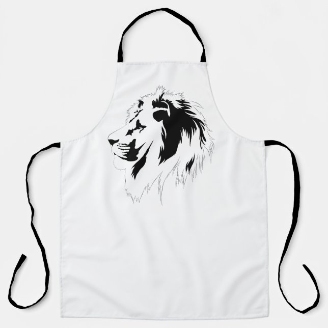 Tablier Portrait de lion (noir) (Recto)