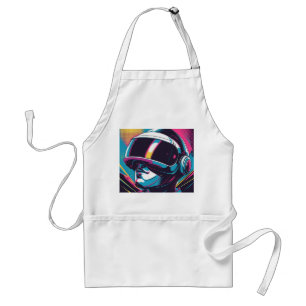 Tablier Portrait de personnage futuriste portant un casque