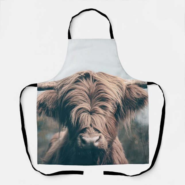 Tablier Portrait de vache Highland (Recto)