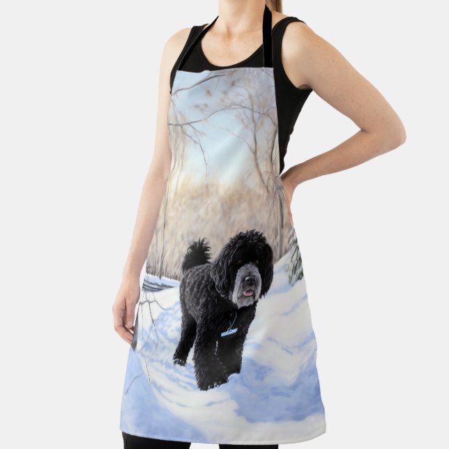 Tablier Portugais Water Dog Laisser neiger Noël (Insitu)