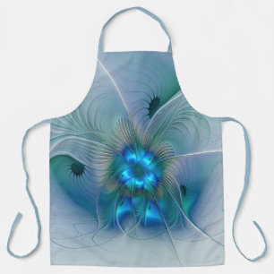 Tablier Position, Abstrait bleu turquoise fractal