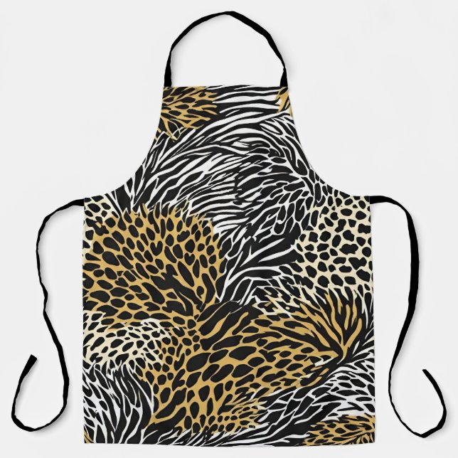 Tablier Poster de animal mixte Zebra Leopard Tiger Impress (Recto)
