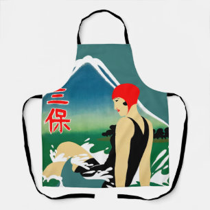 Tablier Poster touristique japonais 1930 Art Déco Girl