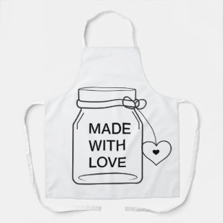 Tablier Pot Mason Jar Fabriqué avec Amour Cuisine