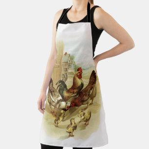 Tablier Poulets de la ferme d'art vintage