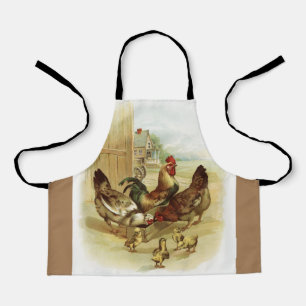 Tablier Poulets de la ferme d'art vintage