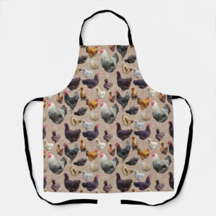 Tablier Poulets Jardins Burlap