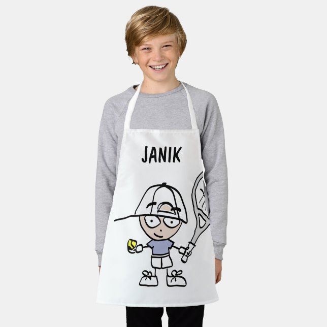Tablier pour enfant personnalisé avec dessin animé (Porté)