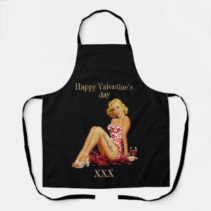Tablier Pour lui valentines personnalisé monogramme amour 