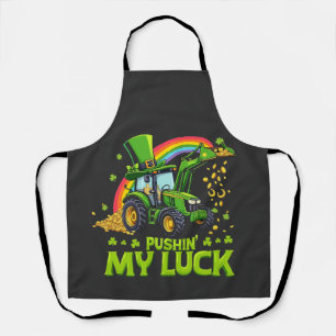 Tablier Pousser ma chance Funny Excavateur St Patrick's Da