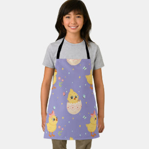 Tablier Poussin de Pâques mignon avec motif transparent à