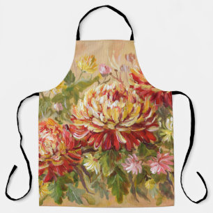Tablier Prairie de chrysanthèmes : Peinture à l'acrylique 
