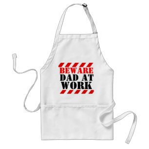 Tablier PRENEZ GARDE du papa aux cuisiniers graphiques de