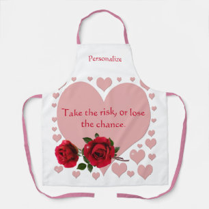 Tablier Prenez La Citation De Risque Coeurs Roses Roses Ro