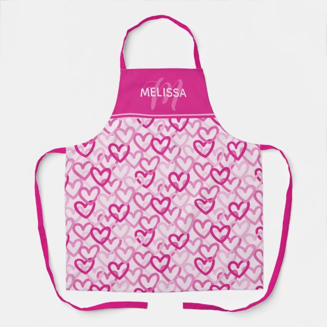 Tablier Preppy Hearts Pink (Recto)