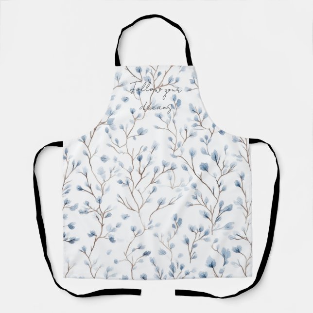 Tablier Pretty Blue White Flowers   (Recto)