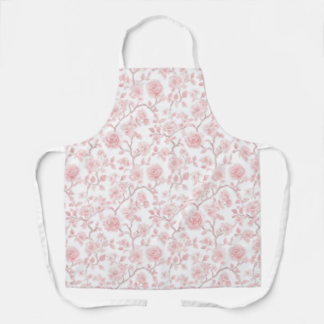 Tablier Pretty Pink Roses Floral Bridal Shower (Recto)