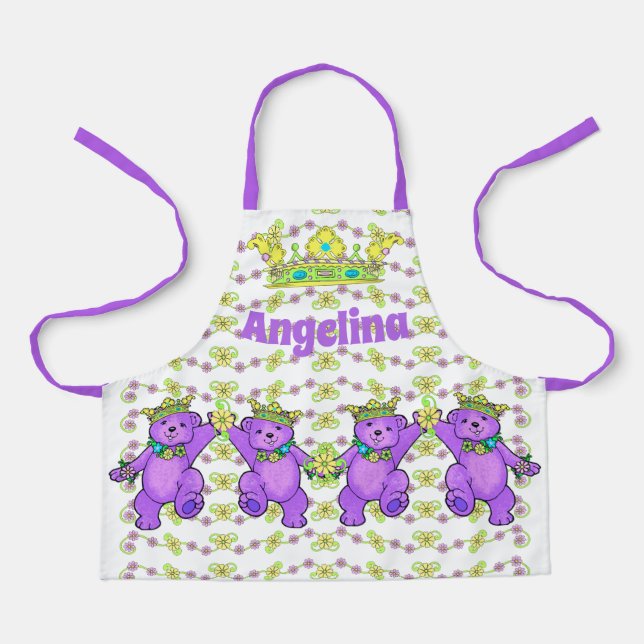 Tablier Princesse de la Couronne Ours pourpres (Recto)