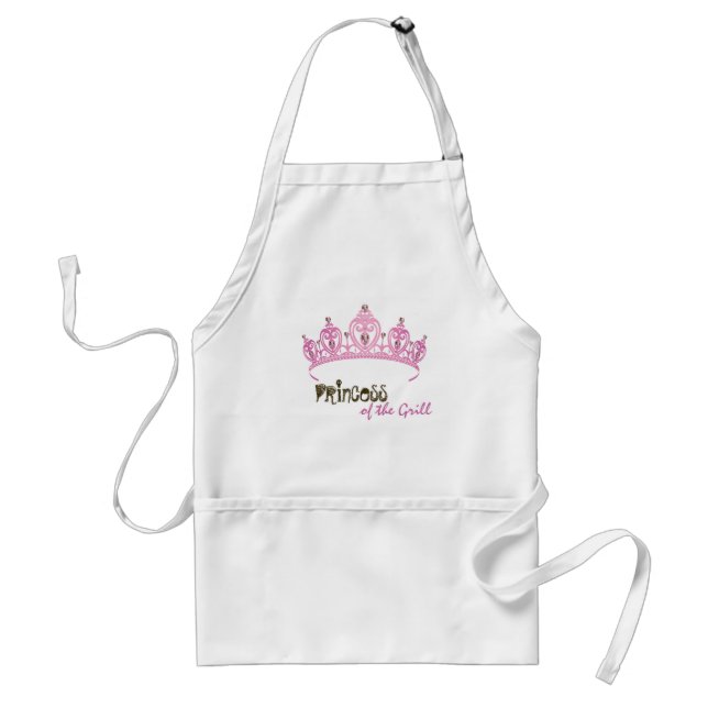 Tablier Princesse rose personnalisée Crown Tiara Jewel (Devant)