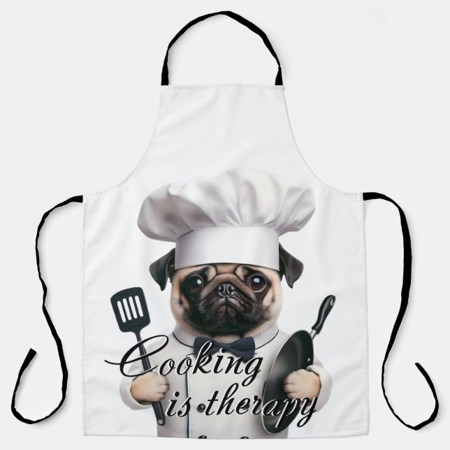 Tablier Print Apron Cuisine est la thérapie (Recto)