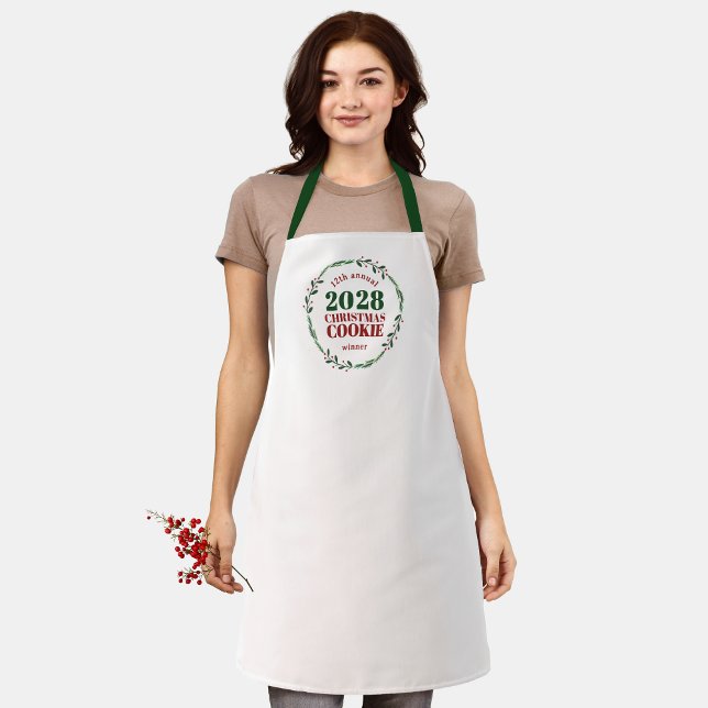Tablier Prix du gagnant du concours annuel de vacances mod (Christmas Holiday Competition Prize Apron for the Winner. Great for Cookie & Sweater Contests!)