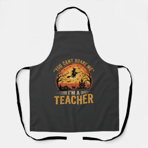 Tablier Professeur Halloween Sorcière Chat Design