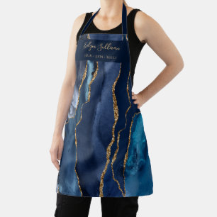 tablier professionnel de beauté agate bleu