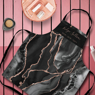 tablier professionnel de beauté d'agate noire