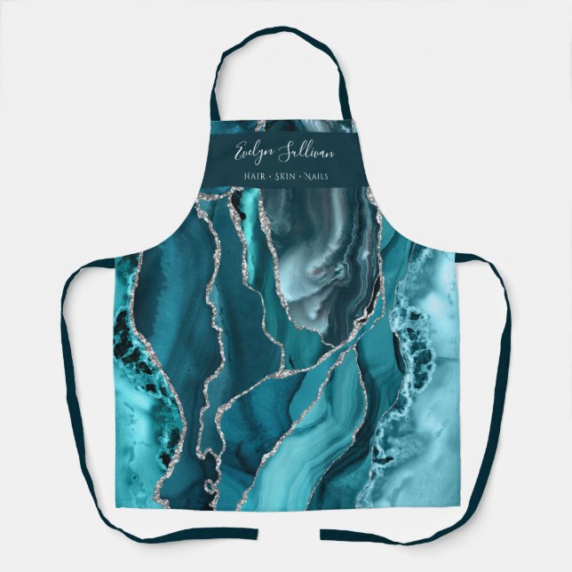 tablier professionnel de beauté d'agate turquoise (Recto)