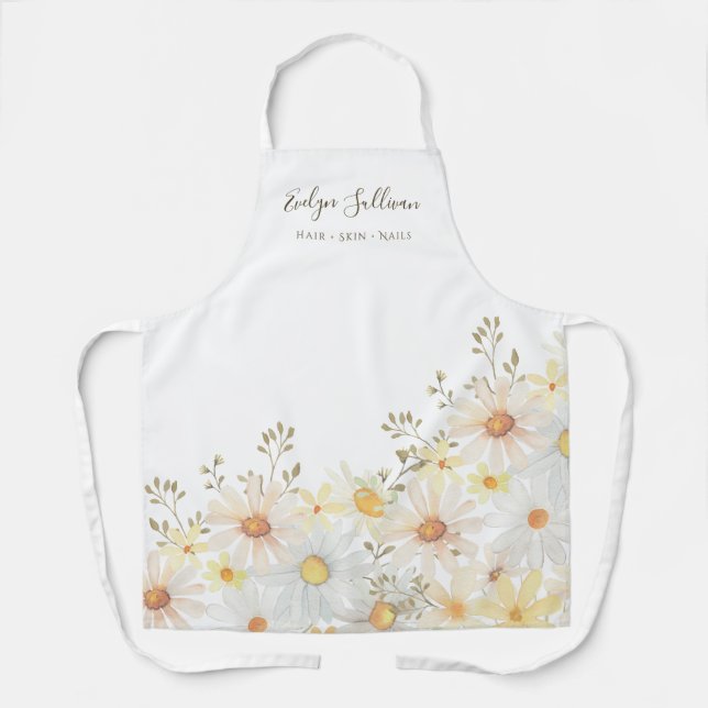 Tablier professionnel de beauté Daisies (Recto)