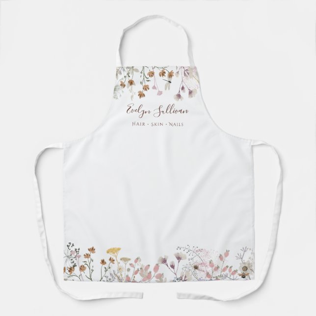 tablier professionnel de beauté fleur sauvage (Recto)