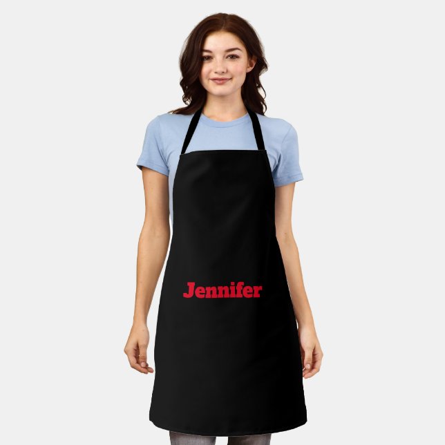 Tablier Professionnel minimaliste moderne noir ajouter vot (Porté)