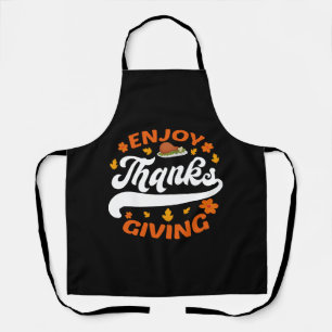 Tablier profiter de la nourriture de thanksgiving dinde re