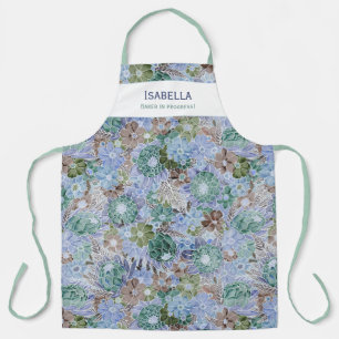 Tablier Protea Bleu Personnalisé Et Faisée